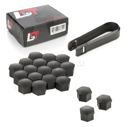 20x Radschrauben Kappen 17mm schwarz Matt für ALFA FIAT LANCIA SUBARU TOYOTA