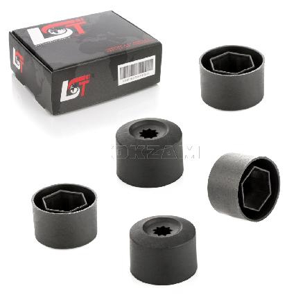 5x Radschrauben Kappen 17mm schwarz für ALFA ROMEO FIAT LANCIA SUBARU TOYOTA