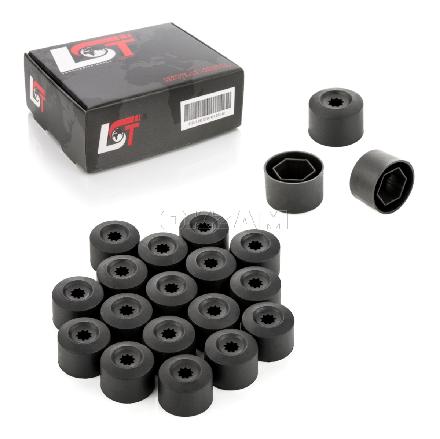 20x Radschrauben Kappen 17mm schwarz für ALFA ROMEO FIAT LANCIA SUBARU TOYOTA