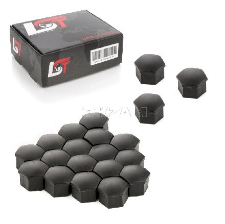 20x Radschrauben Kappen 17 mm schwarz für ALFA FIAT LANCIA SUBARU TOYOTA