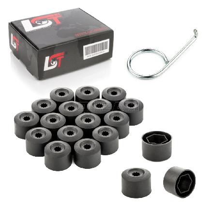 20x Radschrauben Kappen 17mm schwarz für ALFA ROMEO FIAT LANCIA SUBARU TOYOTA