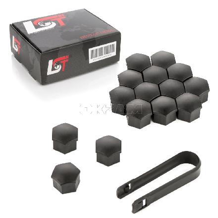 15x Radschrauben Kappen 17mm schwarz Matt für ALFA FIAT LANCIA SUBARU TOYOTA