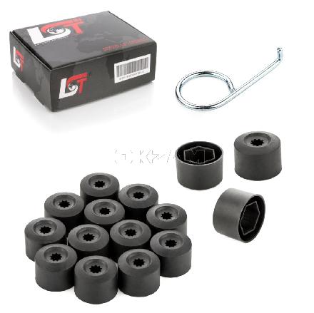 15x Radschrauben Kappen 17mm schwarz für ALFA ROMEO FIAT LANCIA SUBARU TOYOTA