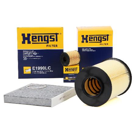 HENGST FILTER Ölfilter E44H D110 + Filter, Innenraumluft E1990LC + Luftfilter E1010L