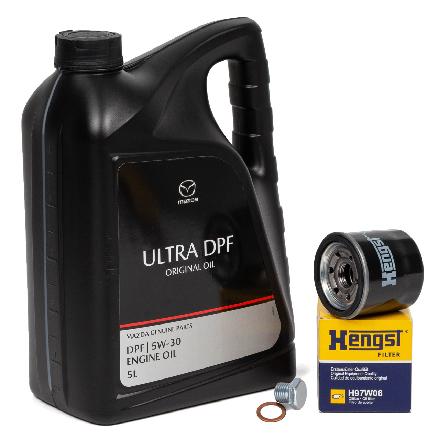 5L ORIGINAL Motoröl ULTRA DPF 5W30 + HENGST Ölfilter MAZDA 2 3 323 626 MX-5 RX-8 1.0-2.0