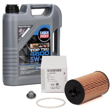 5L LIQUI MOLY Motoröl 5W30 dexos2 + ORIGINAL Opel Ölfilter 1.2-1.8 95526685