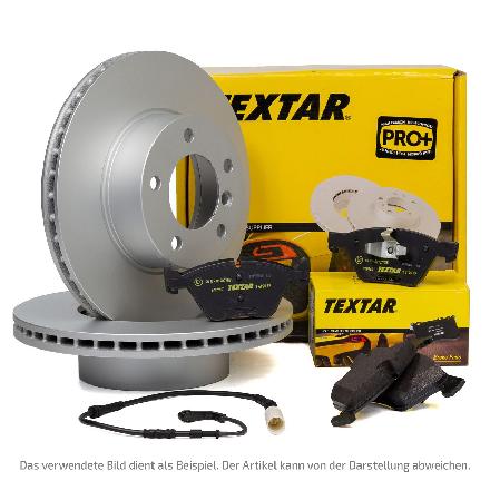 TEXTAR Bremsscheiben + Beläge + Sensor BMW 3er E90 E91 E92 335xi X1 E84 ab 03.2010 vorne