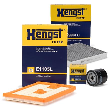 HENGST FILTER Ölfilter H317W01 + Filter, Innenraumluft E2998LC + Luftfilter E1105L