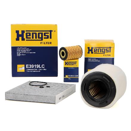 HENGST FILTER Filter, Innenraumluft E3919LC + Ölfilter E115H01 D208 + Luftfilter E1017L