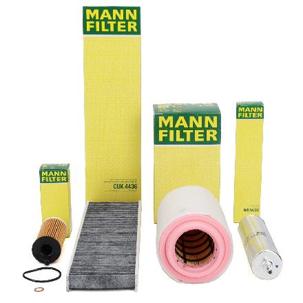 MANN-FILTER Kraftstofffilter WK 5002 + Filter, Innenraumluft CUK 4436 + Luftfilter C 1287 + Ölfilter HU 6004 x