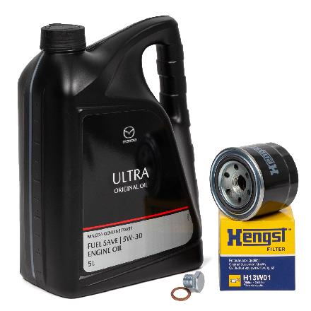 5L ORIGINAL Motoröl ULTRA 5W30 + HENGST Ölfilter MAZDA 3 5 6 323 626 MPV II 1.7-2.0D