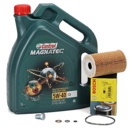 5L CASTROL MAGNATEC 5W40 C3 Motoröl + BOSCH Ölfilter BMW 3er E36 E46 5er E34 Z3 M40-44