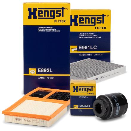 HENGST FILTER Ölfilter H314W01 + Luftfilter E892L + Filter, Innenraumluft E961LC