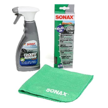 SONAX Kunststoffreiniger 02832410 + Reinigungstücher 04165000