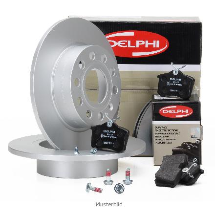 DELPHI Bremsscheiben + Bremsbeläge OPEL Astra J 15 Zoll J67 Mokka / Mokka X hinten