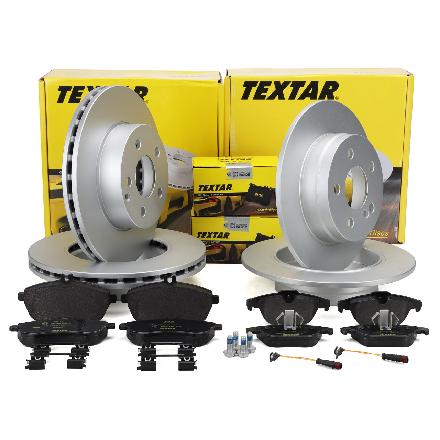 TEXTAR Bremsscheiben Beläge Sensor MERCEDES W204 S204 C204 ohne Sportpaket vorne + hinten