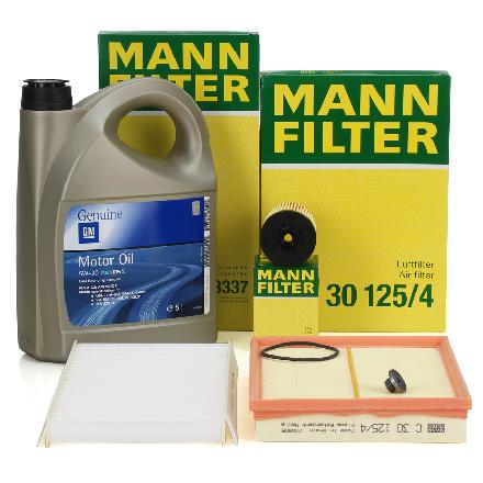 MANN Filterset + 5L ORIGINAL 5W30 dexos2 Motoröl OPEL Corsa C Tigra B 1.0-1.4 bis Motor