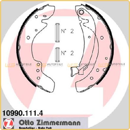 ZIMMERMANN Bremsbackensatz 10990.111.4 + Bremstrommel 230.1901.20