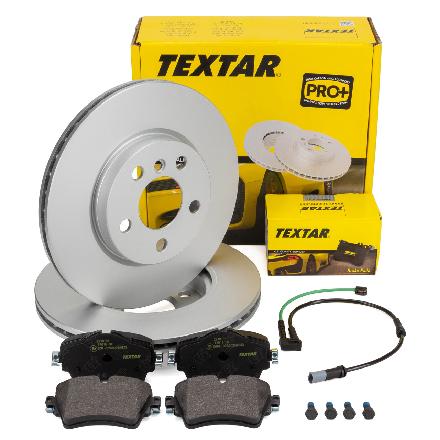 TEXTAR Bremsscheiben + Beläge Sensor BMW 2er F45 F46 X2 F39 MINI F54 F60 ab 07.2019 vorne