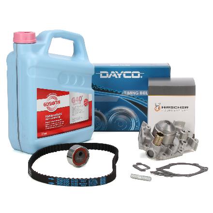 DAYCO Zahnriemensatz + HIRSCHER Wasserpumpe + 5L Frostschutz RENAULT Clio 1 2 Twingo 1 1.2