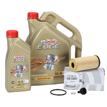 6L CASTROL EDGE 5W-30 M LL-04 Motoröl + ORIGINAL BMW Ölfilter F45/46 X1 F48 X2 F39 B47 B48