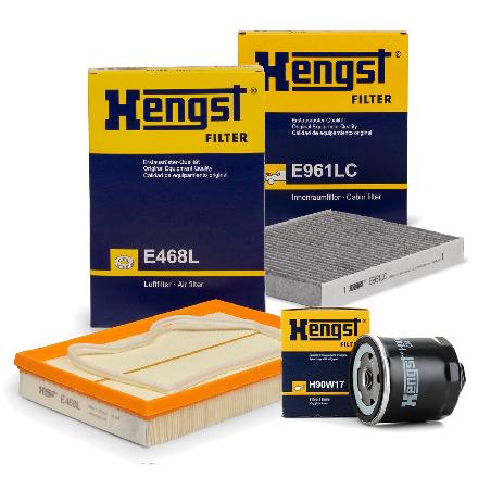 HENGST FILTER Ölfilter H90W17 + Luftfilter E468L + Filter, Innenraumluft E961LC