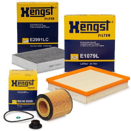 HENGST FILTER Luftfilter E1079L + Ölfilter E61H D258 + Filter, Innenraumluft E2991LC