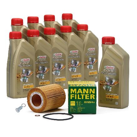 10 Liter CASTROL Edge Motoröl ÖL 5W30 M BMW Longlife-04 + MANN Ölfilter HU925/4x