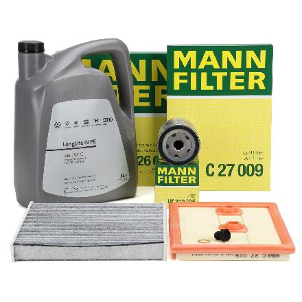 MANN Filterset + 5L ORIGINAL 0W20 Motoröl VW Golf 7 A3 8V Q2 Leon 5F Octavia 3 1.2/1.4 TSI