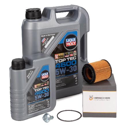 6L LIQUI MOLY Motoröl 5W30 TOP TEC 4600 dexos2 + HIRSCHER Ölfilter ALFA FIAT OPEL SAAB