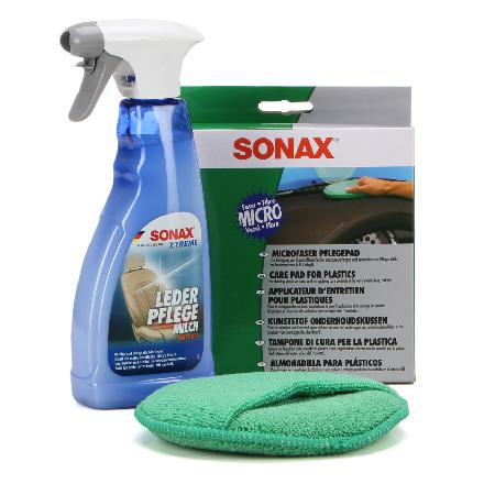 SONAX Lederpflegemittel 02542410 + Schwamm 04172000