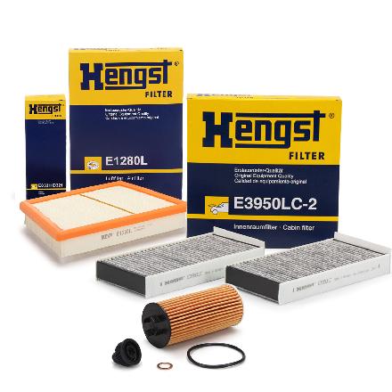 HENGST FILTER Ölfilter E833H D321 + Luftfilter E1280L + Filter, Innenraumluft E3950LC-2