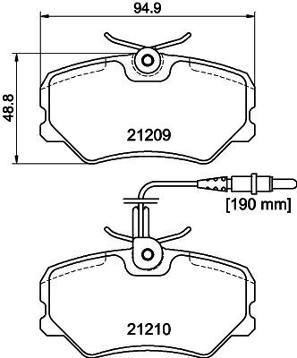 Bremsbelagsatz, Scheibenbremse HELLA 8DB 355 017-741