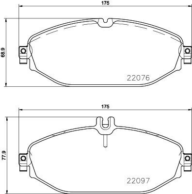 Bremsbelagsatz, Scheibenbremse HELLA 8DB 355 021-921