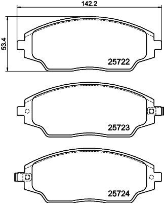 Bremsbelagsatz, Scheibenbremse HELLA 8DB 355 023-241