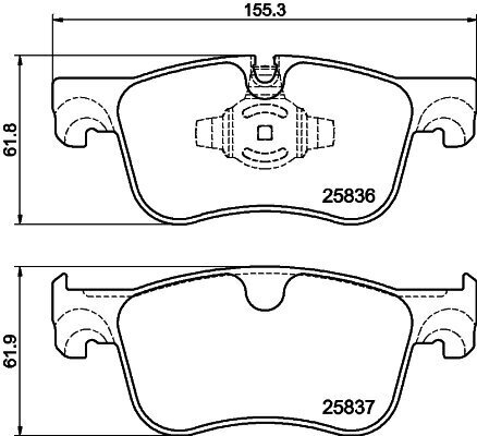 Bremsbelagsatz, Scheibenbremse HELLA 8DB 355 020-931