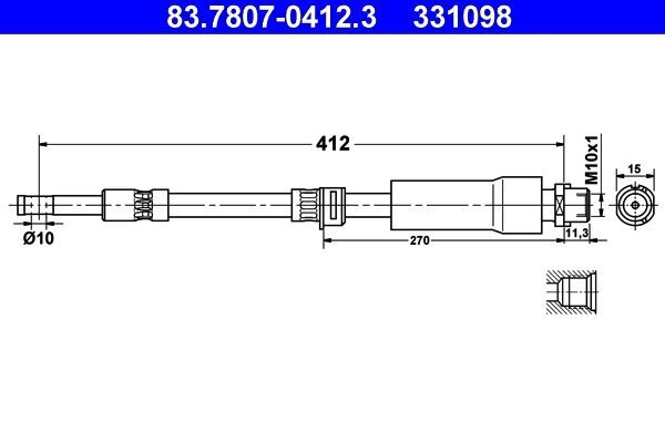 Bremsschlauch ATE 83.7807-0412.3