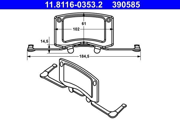 Feder, Bremssattel ATE 11.8116-0353.2