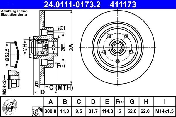 Bremsscheibe ATE 24.0111-0173.2