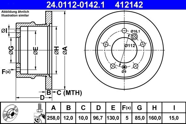 Bremsscheibe ATE 24.0112-0142.1