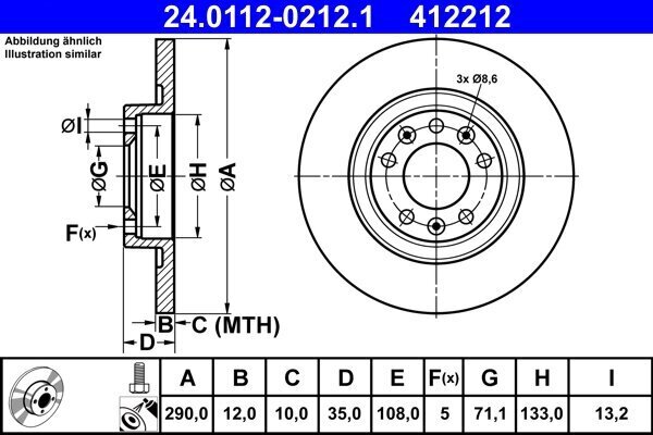 Bremsscheibe ATE 24.0112-0212.1