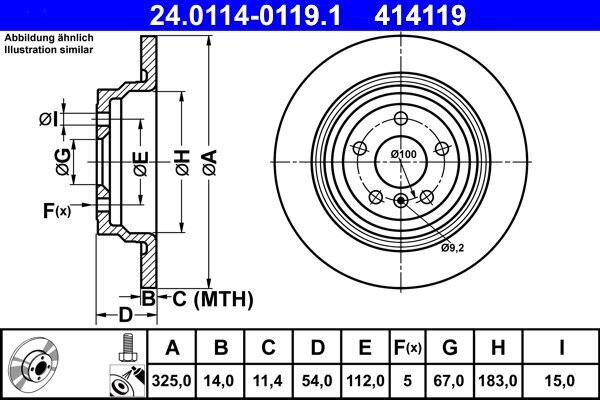 Bremsscheibe ATE 24.0114-0119.1