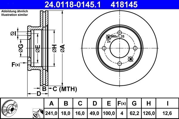 Bremsscheibe ATE 24.0118-0145.1