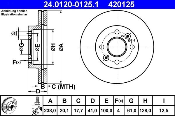 Bremsscheibe ATE 24.0120-0125.1