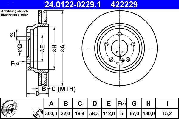 Bremsscheibe ATE 24.0122-0229.1