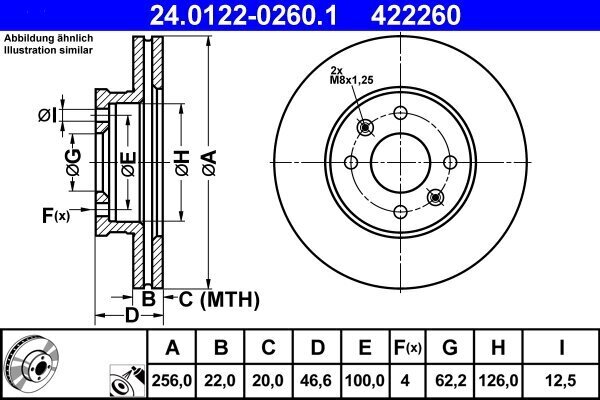 Bremsscheibe ATE 24.0122-0260.1