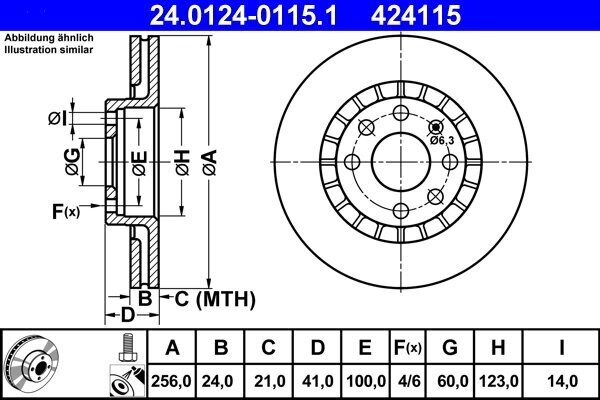 Bremsscheibe ATE 24.0124-0115.1