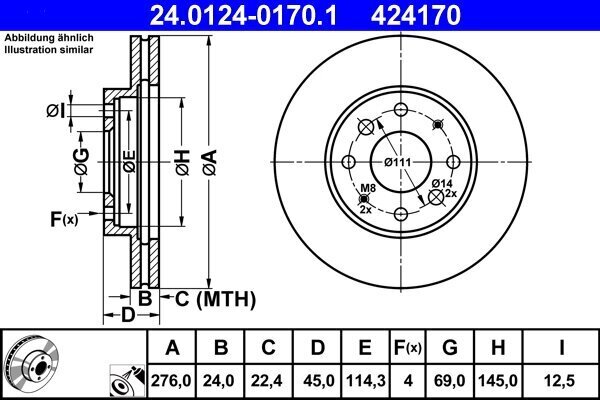 Bremsscheibe ATE 24.0124-0170.1