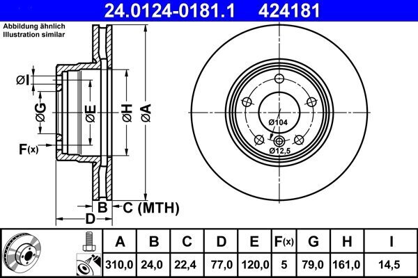 Bremsscheibe ATE 24.0124-0181.1