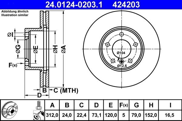 Bremsscheibe ATE 24.0124-0203.1